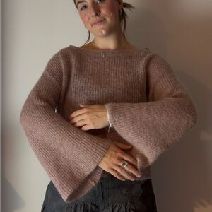 Y2k Mohair Mauve Knit Sweater
